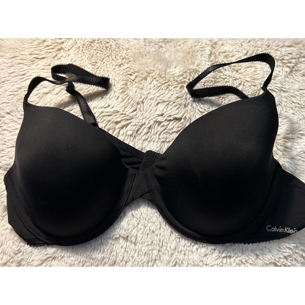 Calvin Klein T-shirt Bra 36B Black Lightly Lined Underwire NWOT QP1263S-924